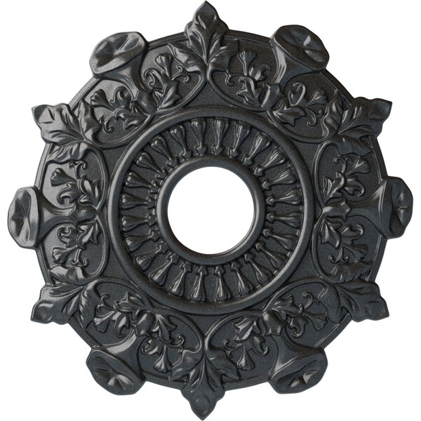 Ekena Millwork Preston Ceiling Medallion (Fits Canopies up to 4"), Hand-Painted Pewter, 17 1/2"OD x 4"ID x 1"P CM17PRPES - main